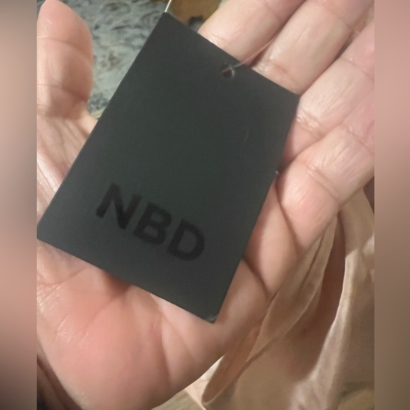 NWT NBD Greer Open Back Maxi Dress Sz S Rose Champagne Satin Bow Gown REVOLVE - Picture 7 of 14